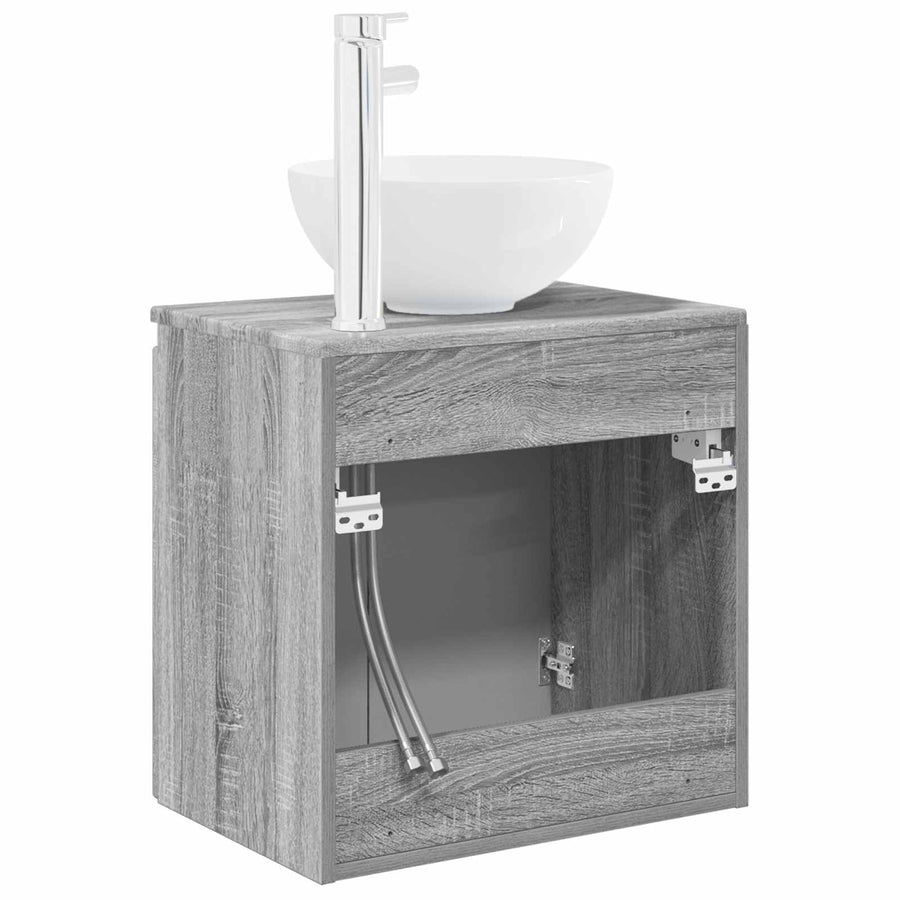 Wandgemonteerde wastafelmeubel Grijs Sonoma 49,5 x 35 x 63 cm