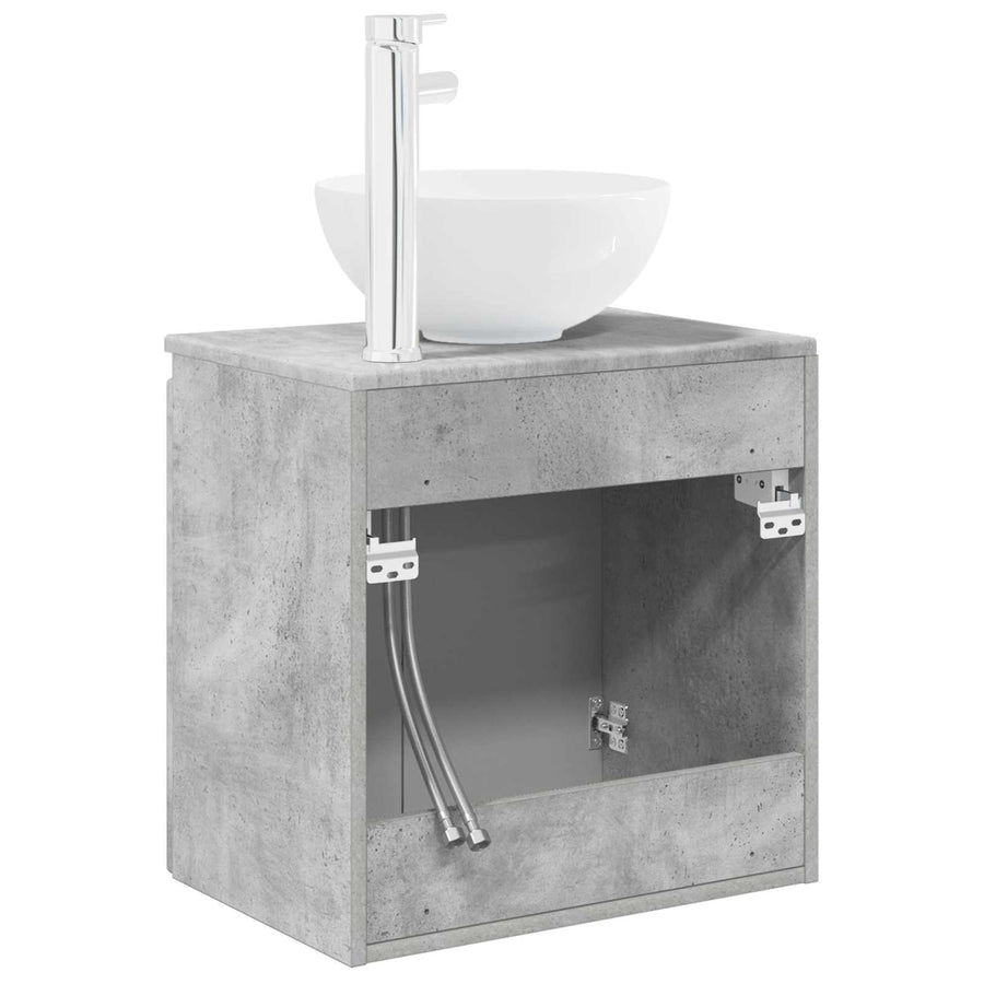 Wandgemonteerde wastafelmeubel Betongrijs 49,5 x 41 x 64,5 cm