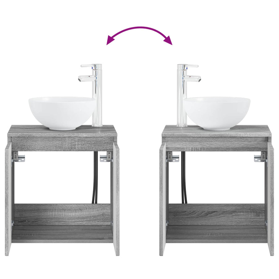 Wandgemonteerde wastafelmeubel Grijs Sonoma 49,5 x 41 x 64,5 cm