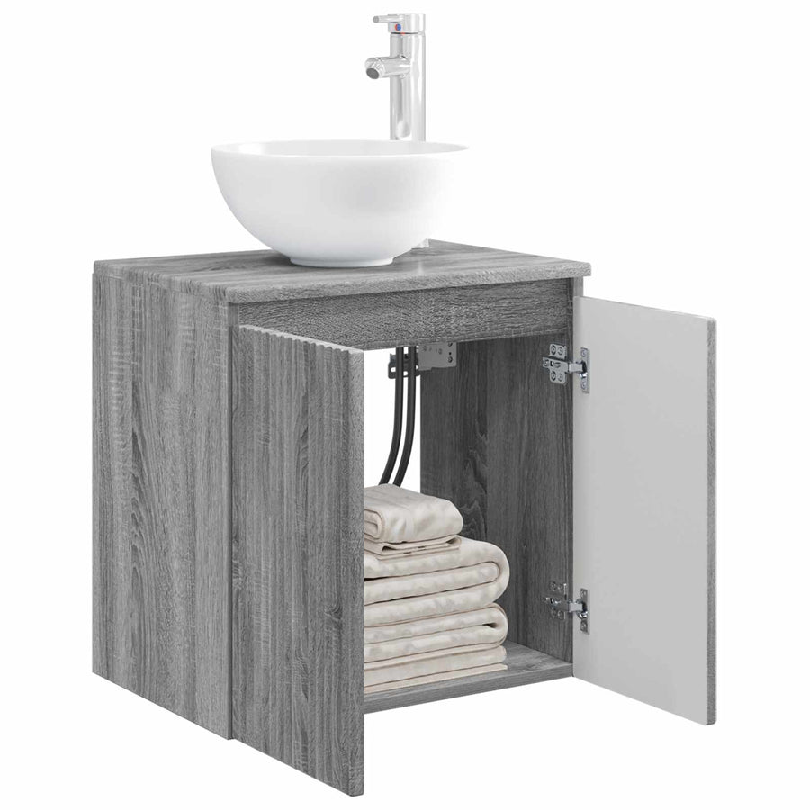 Wandgemonteerde wastafelmeubel Grijs Sonoma 49,5 x 41 x 64,5 cm