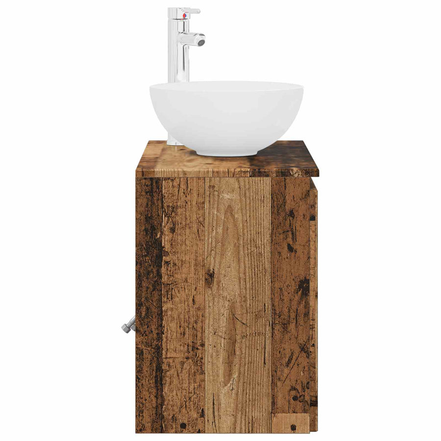 Wandgemonteerde wastafelmeubel Oud hout 49,5 x 41 x 64,5 cm