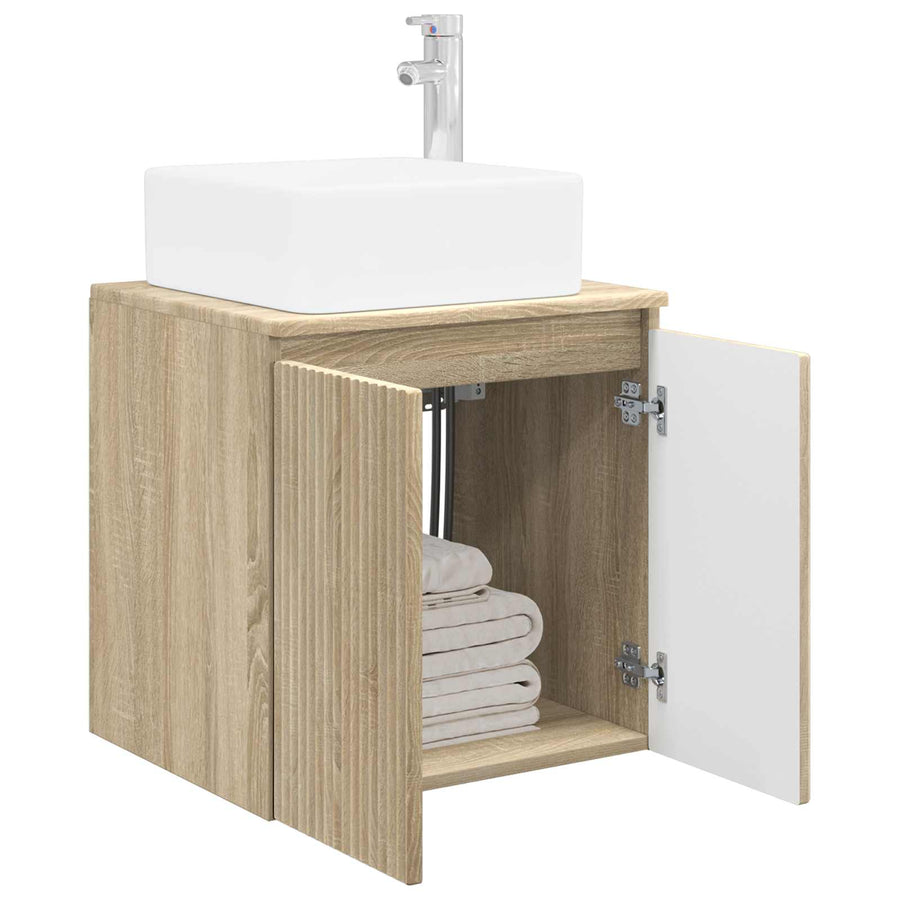 Wandgemonteerde wastafelmeubel Sonoma Eiken 49,5 x 41 x 63 cm