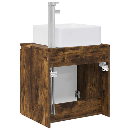 Wandgemonteerde wastafelmeubel Gerookt eiken 49,5 x 41 x 63 cm