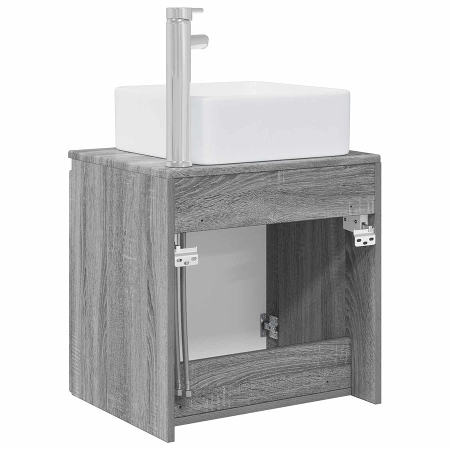 Wandgemonteerde wastafelmeubel Grijs Sonoma 49,5 x 41 x 63 cm