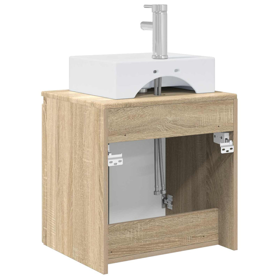 Wandgemonteerde wastafelmeubel Sonoma Eiken 49,5 x 41 x 62,5 cm