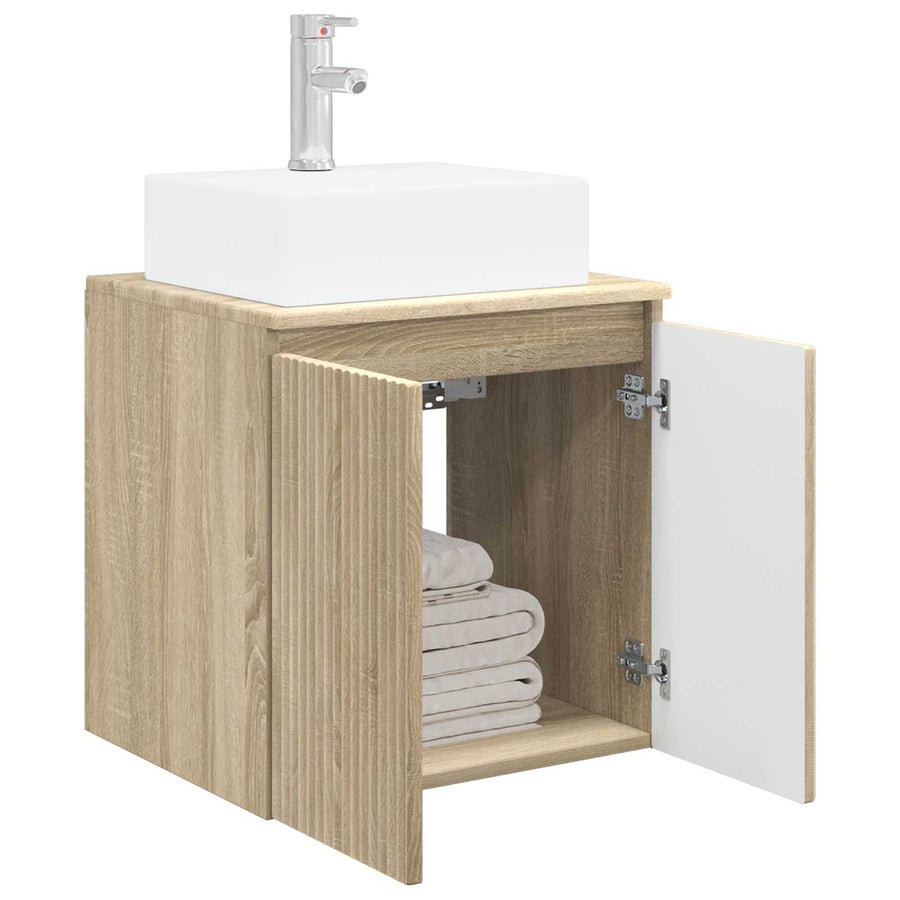 Wandgemonteerde wastafelmeubel Sonoma Eiken 49,5 x 41 x 62,5 cm