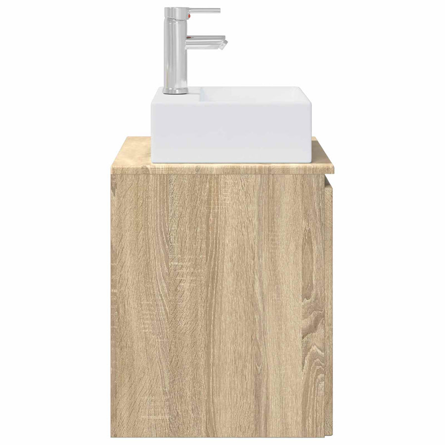 Wandgemonteerde wastafelmeubel Sonoma Eiken 49,5 x 41 x 62,5 cm