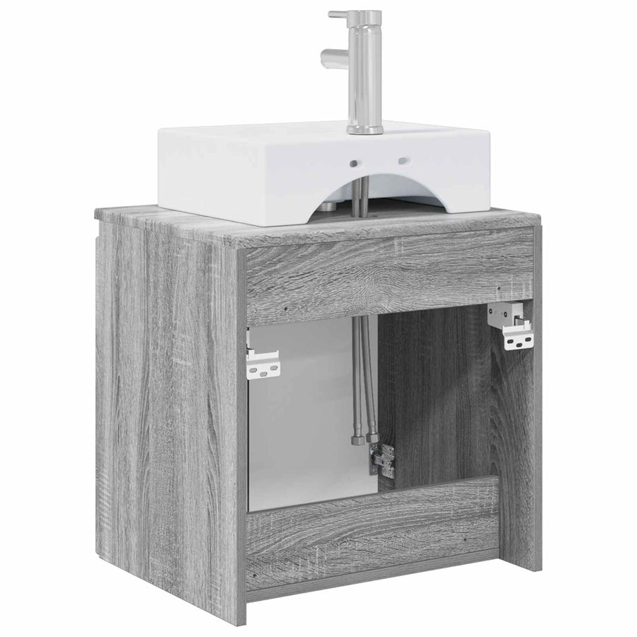 Wandgemonteerde wastafelmeubel Grijs Sonoma 49,5 x 41 x 62,5 cm