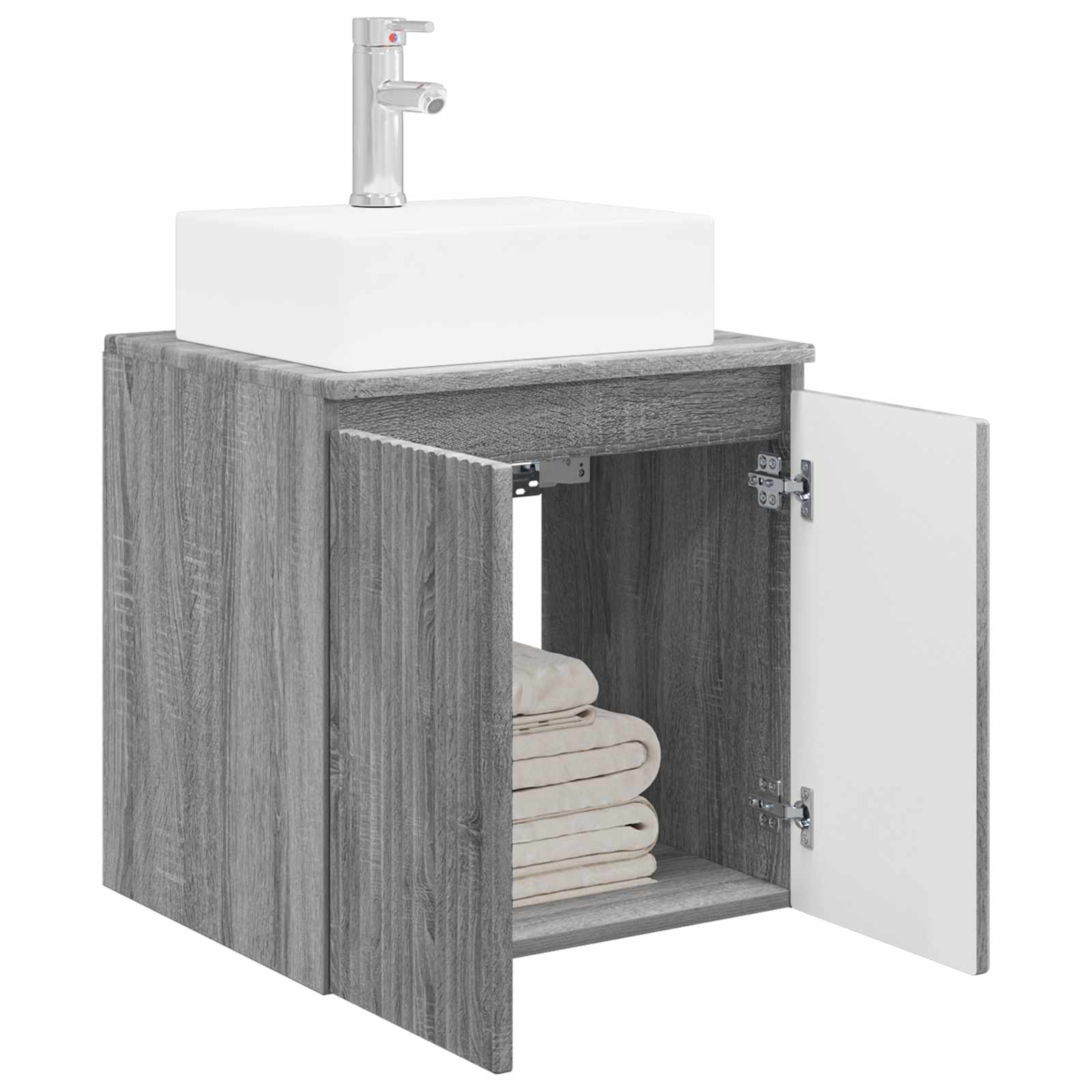 Wandgemonteerde wastafelmeubel Grijs Sonoma 49,5 x 41 x 62,5 cm