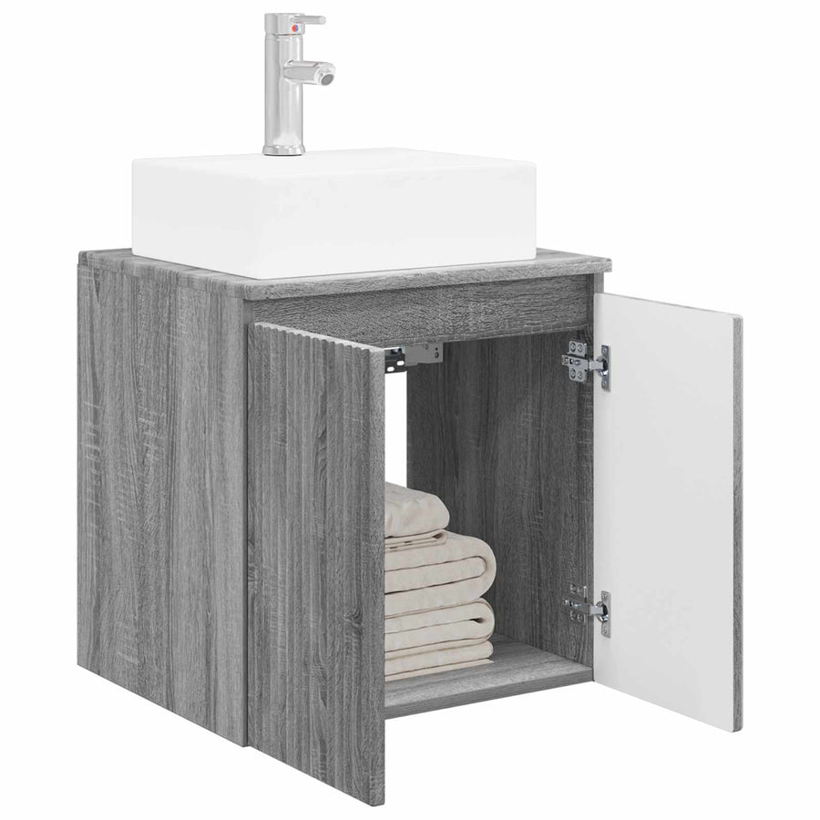 Wandgemonteerde wastafelmeubel Grijs Sonoma 49,5 x 41 x 62,5 cm