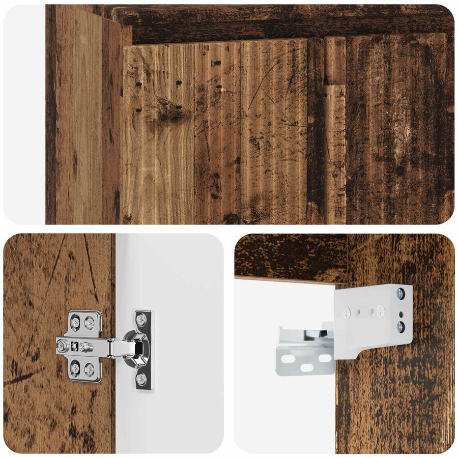 Wandgemonteerde wastafelmeubel Oud hout 49,5 x 41 x 62,5 cm