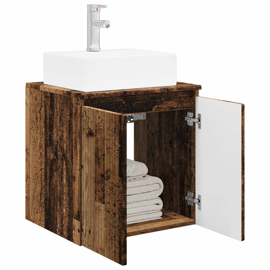 Wandgemonteerde wastafelmeubel Oud hout 49,5 x 41 x 62,5 cm