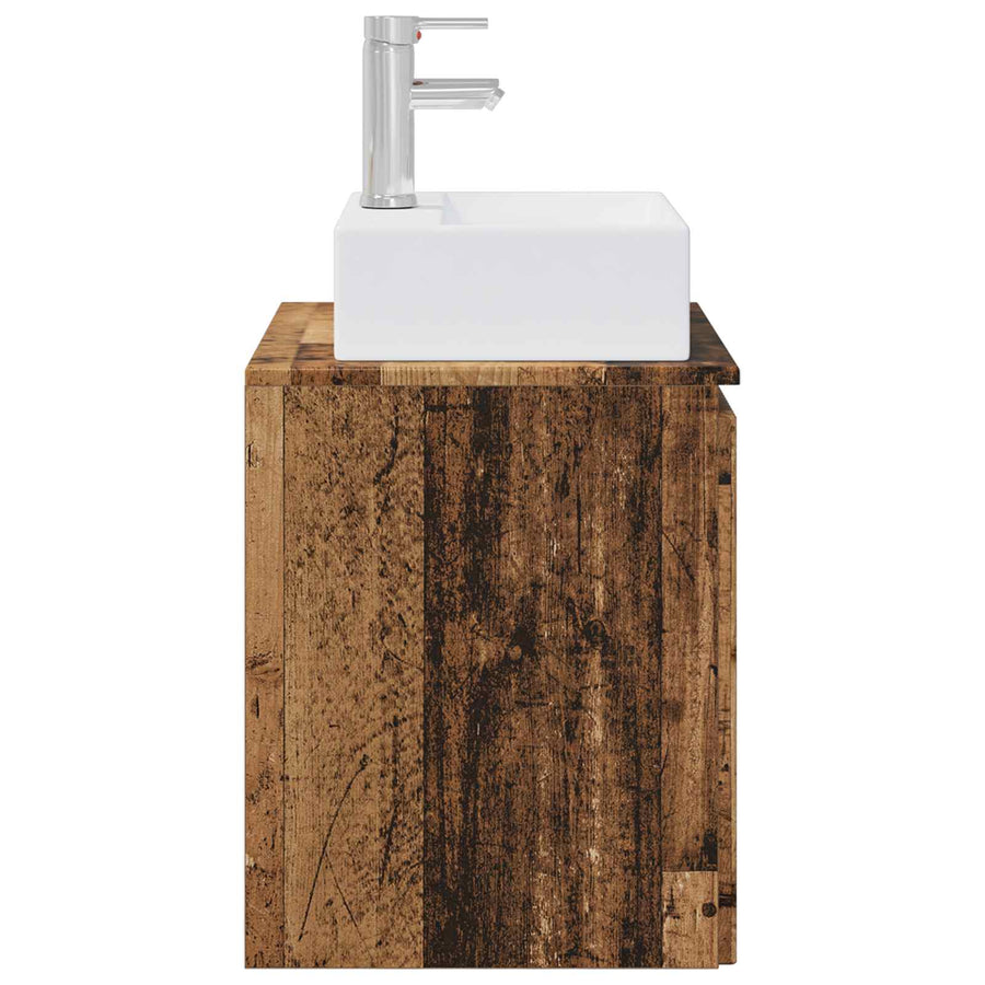 Wandgemonteerde wastafelmeubel Oud hout 49,5 x 41 x 62,5 cm