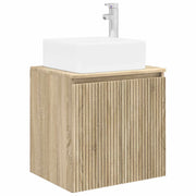 Wastafelmeubel wandmontage 53x35x63 cm eiken