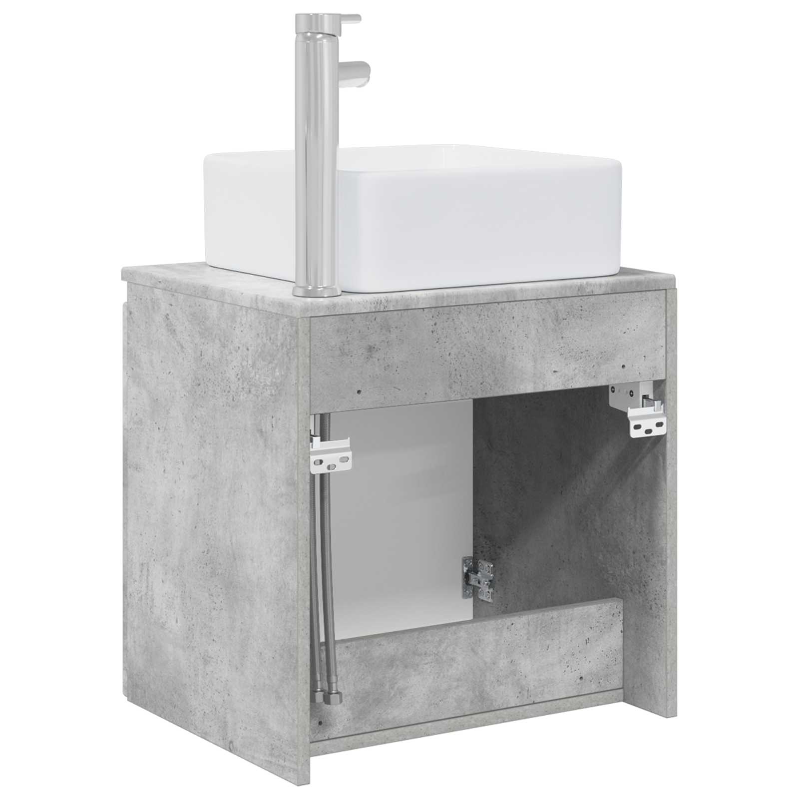 Wandgemonteerde wastafelmeubel Betongrijs 53 x 35 x 63 cm