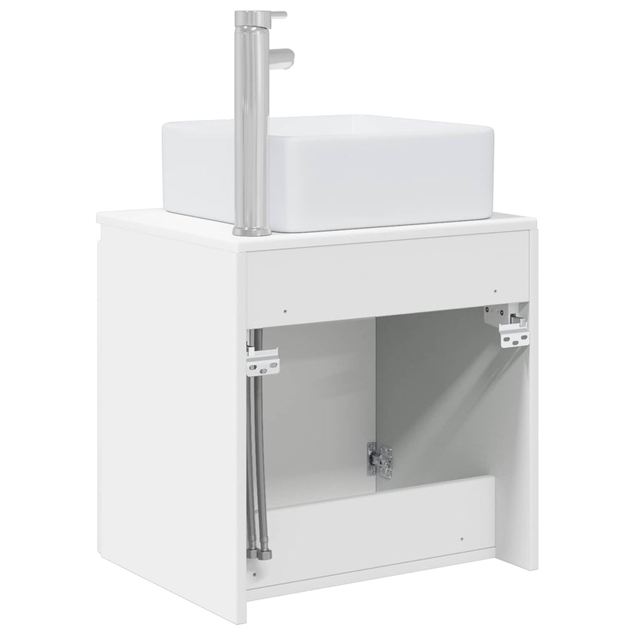 Wandgemonteerde wastafelmeubel Hoogglans Wit 53 x 35 x 63 cm