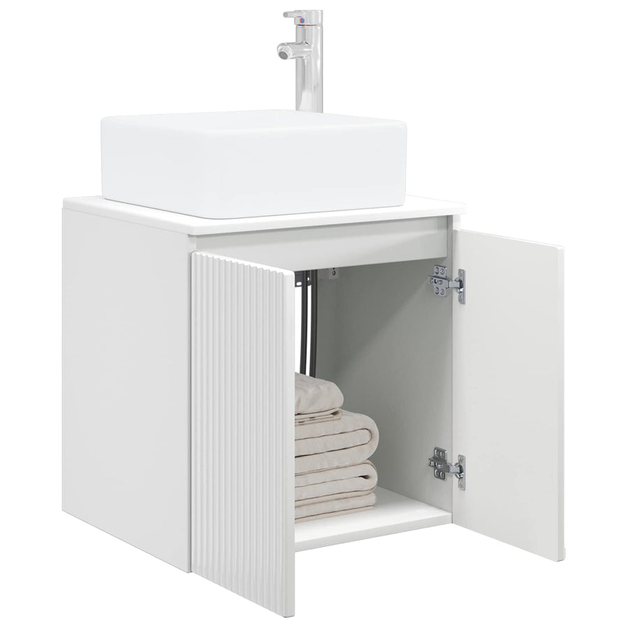 Wandgemonteerde wastafelmeubel Hoogglans Wit 53 x 35 x 63 cm