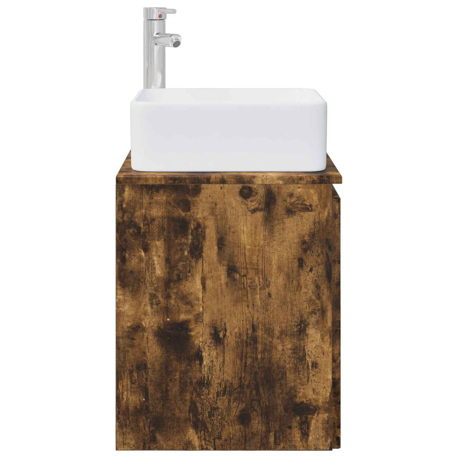 Wandgemonteerde wastafelmeubel Gerookt eiken 53 x 35 x 63 cm