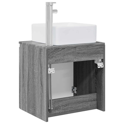 Wandgemonteerde wastafelmeubel Grijs Sonoma 53 x 35 x 63 cm