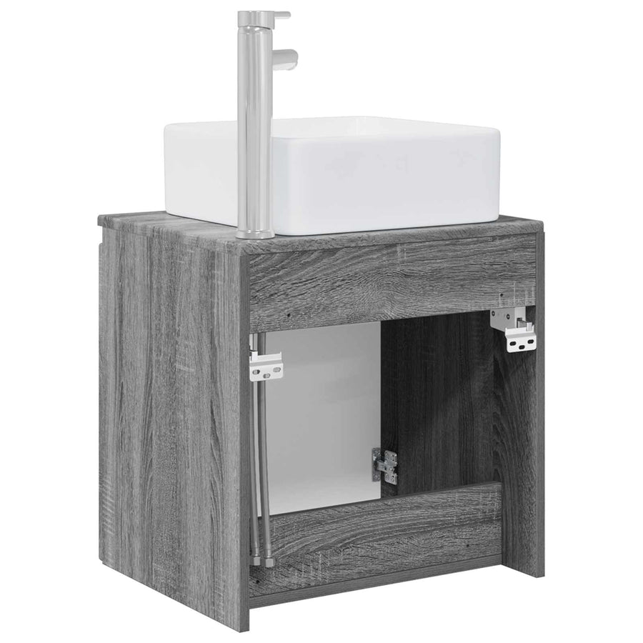 Wandgemonteerde wastafelmeubel Grijs Sonoma 53 x 35 x 63 cm