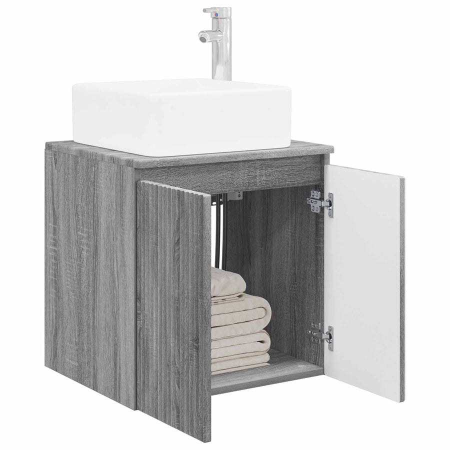 Wandgemonteerde wastafelmeubel Grijs Sonoma 53 x 35 x 63 cm