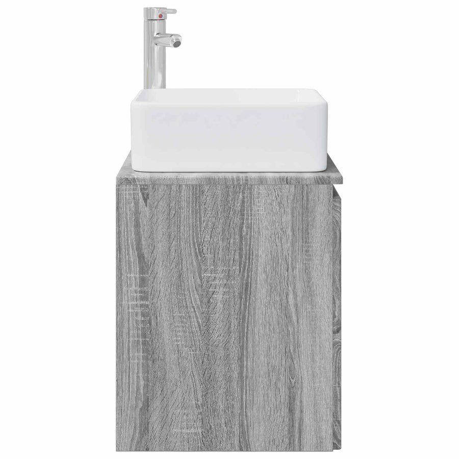 Wandgemonteerde wastafelmeubel Grijs Sonoma 53 x 35 x 63 cm