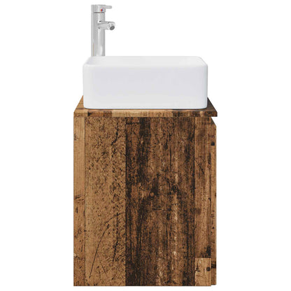Wandgemonteerde wastafelmeubel Oud hout 53 x 35 x 63 cm