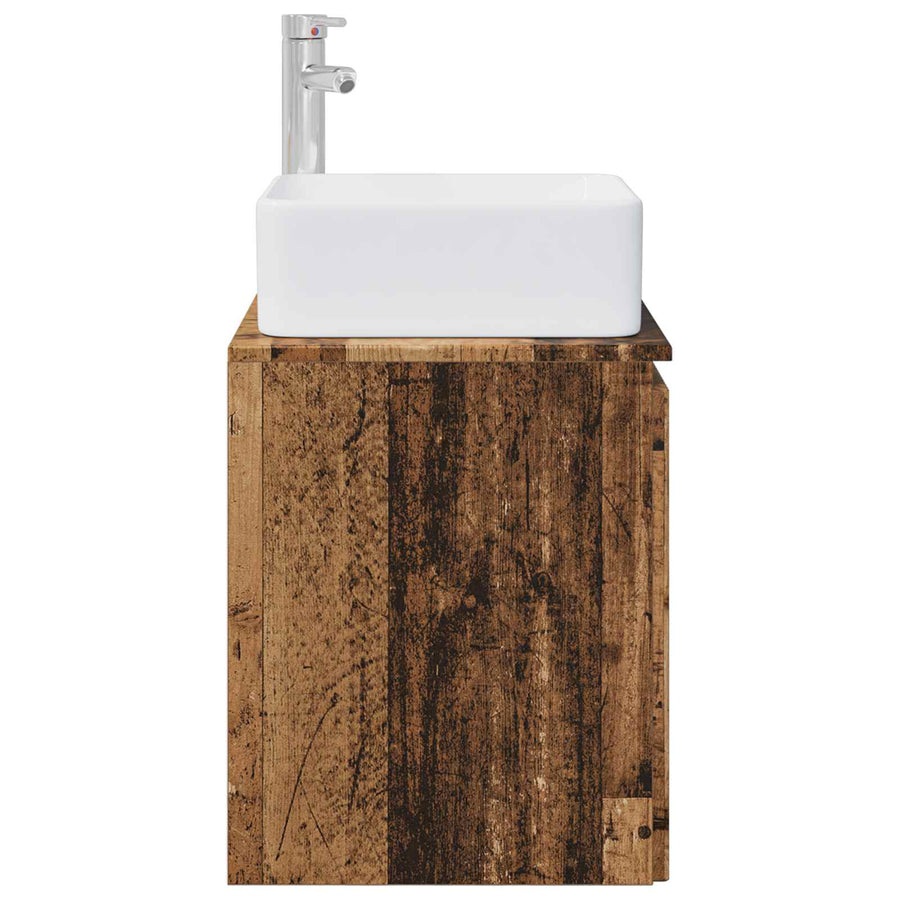 Wandgemonteerde wastafelmeubel Oud hout 53 x 35 x 63 cm