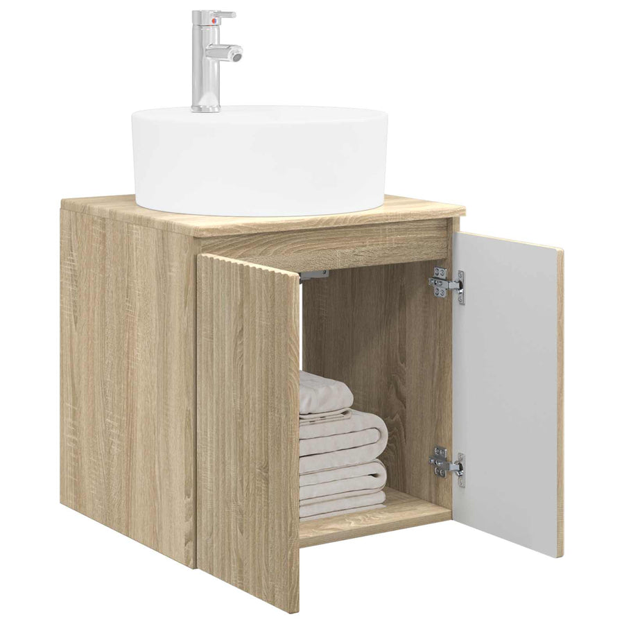 Wandgemonteerde wastafelmeubel Sonoma Eiken 49,5 x 44,5 x 65 cm