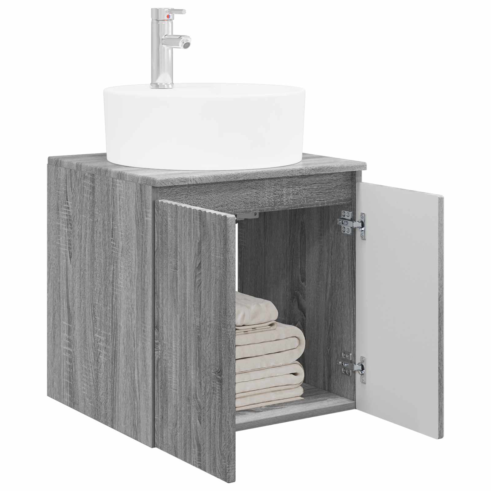 Wandgemonteerde wastafelmeubel Grijs Sonoma 49,5 x 44,5 x 65 cm