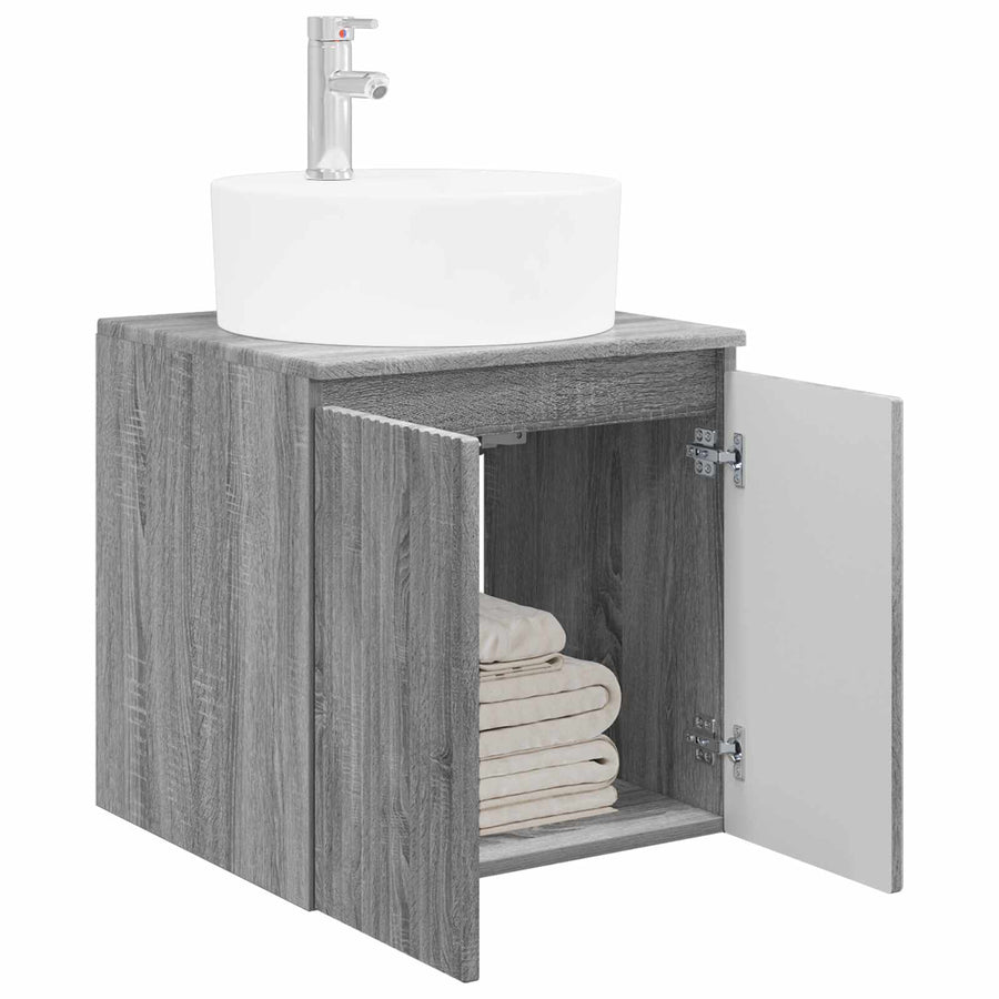 Wandgemonteerde wastafelmeubel Grijs Sonoma 49,5 x 44,5 x 65 cm