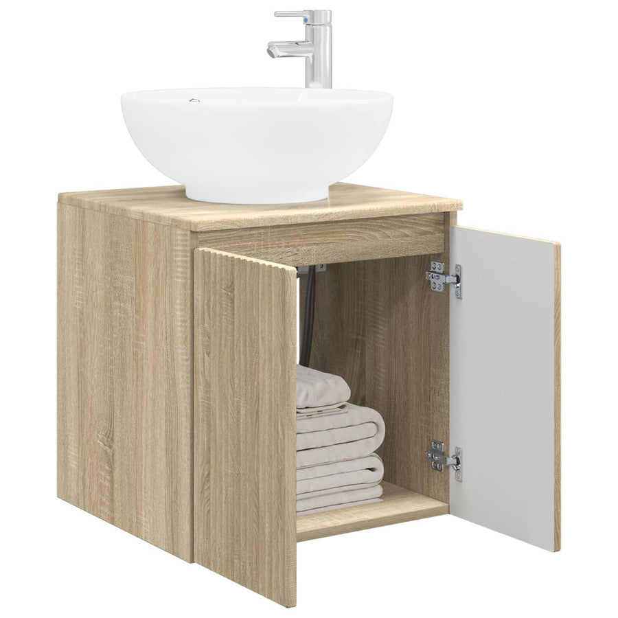 Wandgemonteerde wastafelmeubel Sonoma Eiken 49,5 x 44,5 x 65 cm