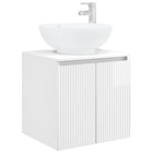 Wastafelmeubel wandmontage 49.5x44.5x65 cm hoogglans wit