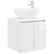 Wastafelmeubel wandmontage 49.5x44.5x65 cm hoogglans wit