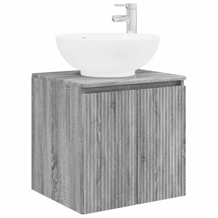 Wandgemonteerde wastafelmeubel Grijs Sonoma 49,5 x 44,5 x 65 cm