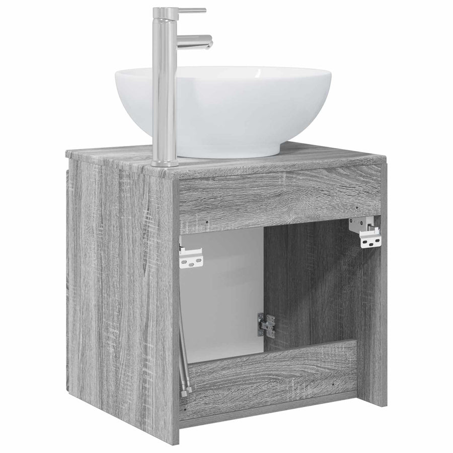 Wandgemonteerde wastafelmeubel Grijs Sonoma 49,5 x 44,5 x 65 cm