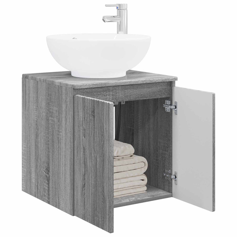 Wandgemonteerde wastafelmeubel Grijs Sonoma 49,5 x 44,5 x 65 cm