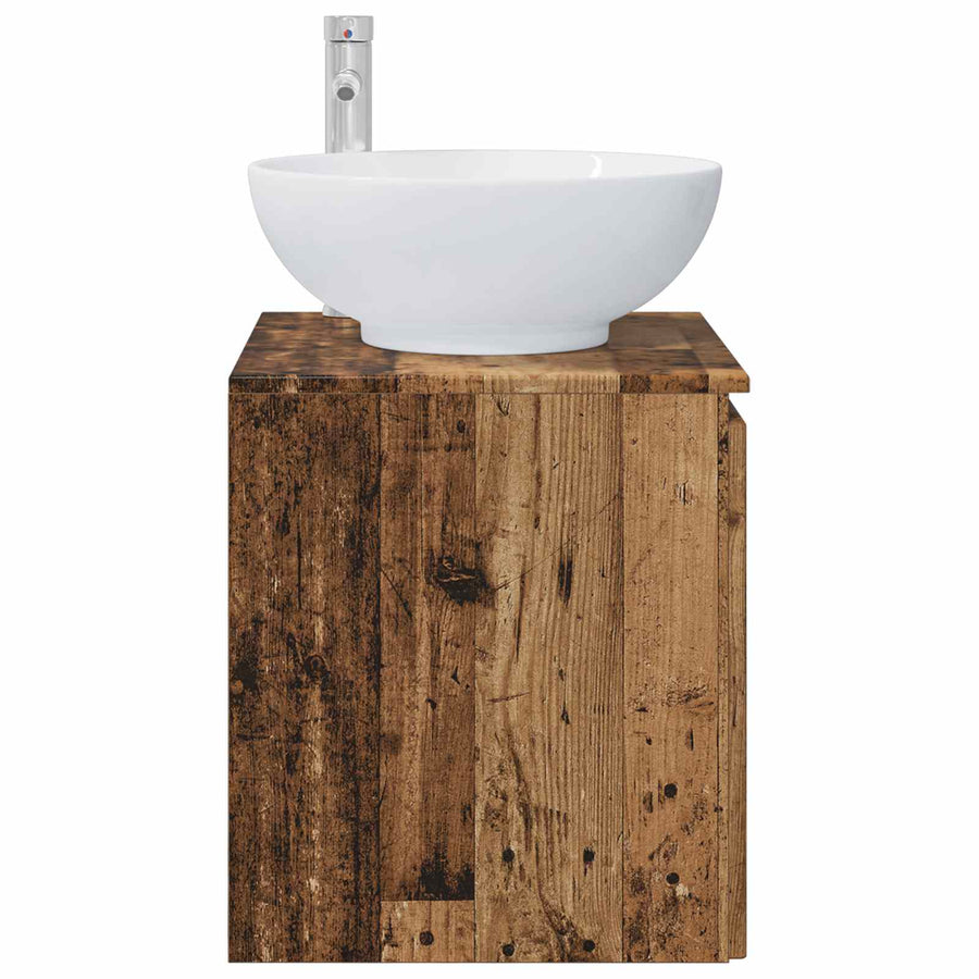 Wandgemonteerde wastafelmeubel Oud hout 49,5 x 44,5 x 65 cm