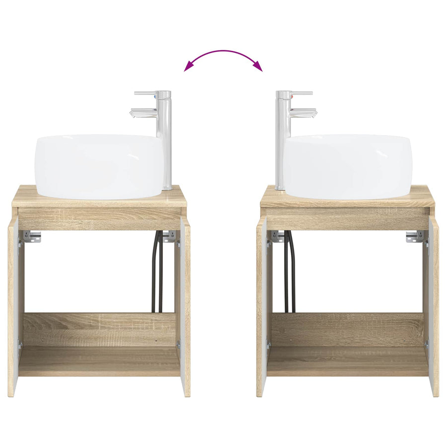Wandgemonteerde wastafelmeubel Sonoma Eiken 49,5 x 44,5 x 66 cm