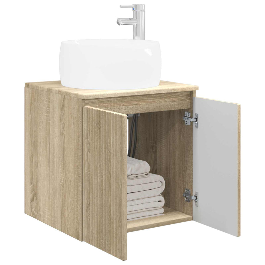 Wandgemonteerde wastafelmeubel Sonoma Eiken 49,5 x 44,5 x 66 cm