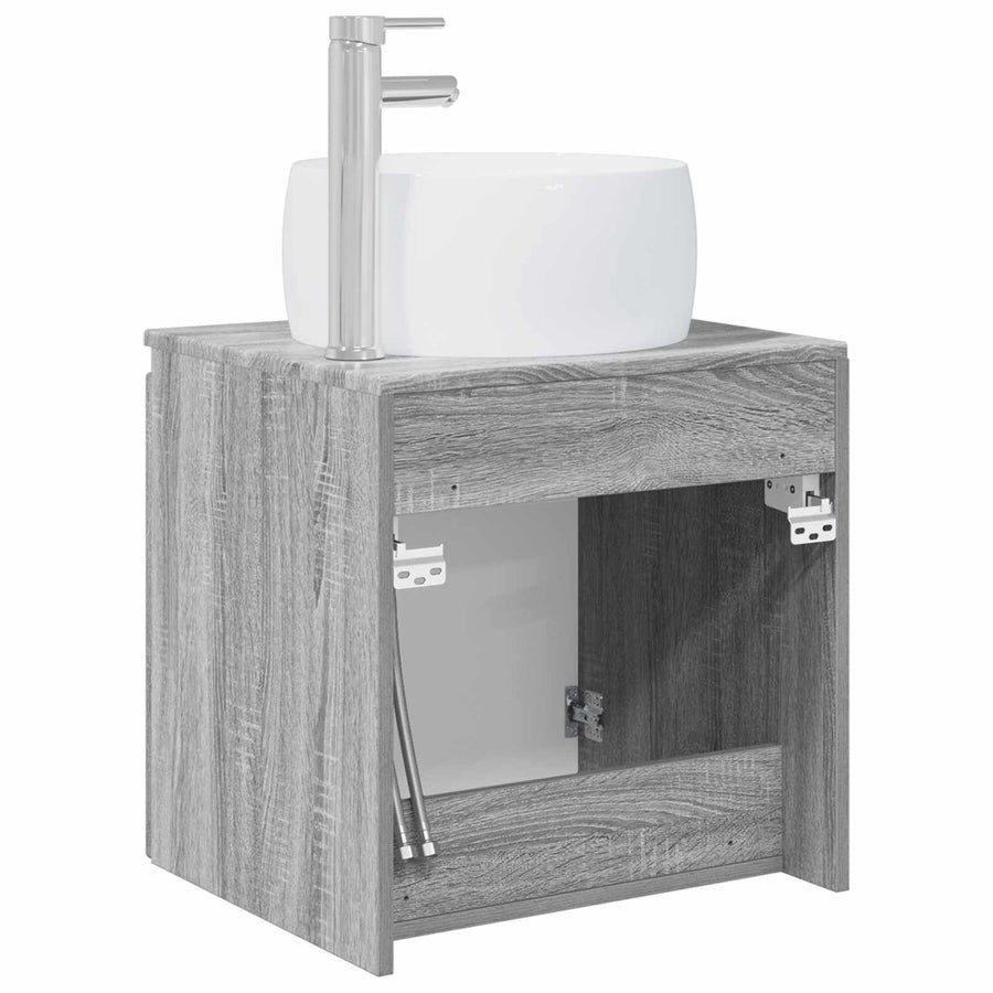 Wandgemonteerde wastafelmeubel Grijs Sonoma 49,5 x 44,5 x 66 cm
