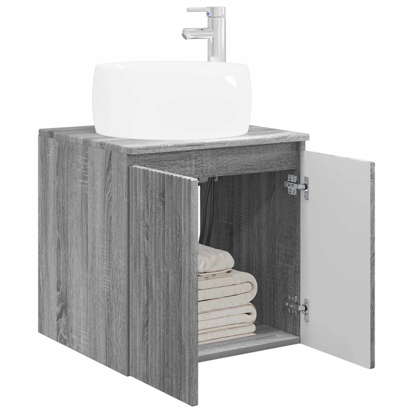 Wandgemonteerde wastafelmeubel Grijs Sonoma 49,5 x 44,5 x 66 cm