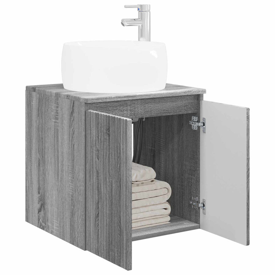 Wandgemonteerde wastafelmeubel Grijs Sonoma 49,5 x 44,5 x 66 cm