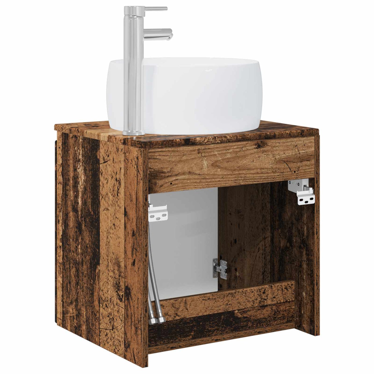 Wandgemonteerde wastafelmeubel Oud hout 49,5 x 44,5 x 66 cm