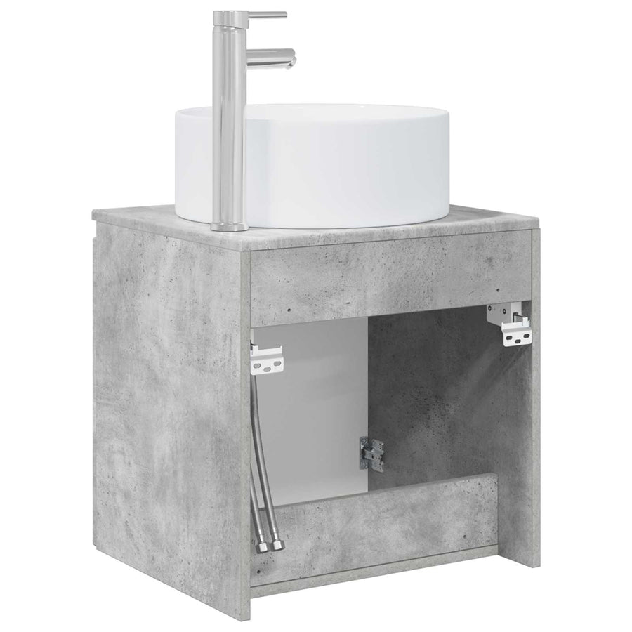 Wandgemonteerde wastafelmeubel Betongrijs 49,5 x 44,5 x 65,5 cm