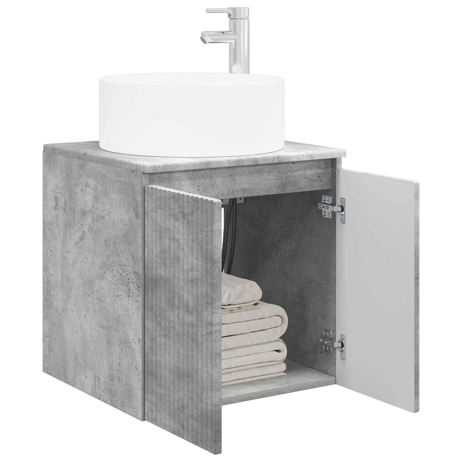 Wandgemonteerde wastafelmeubel Betongrijs 49,5 x 44,5 x 65,5 cm