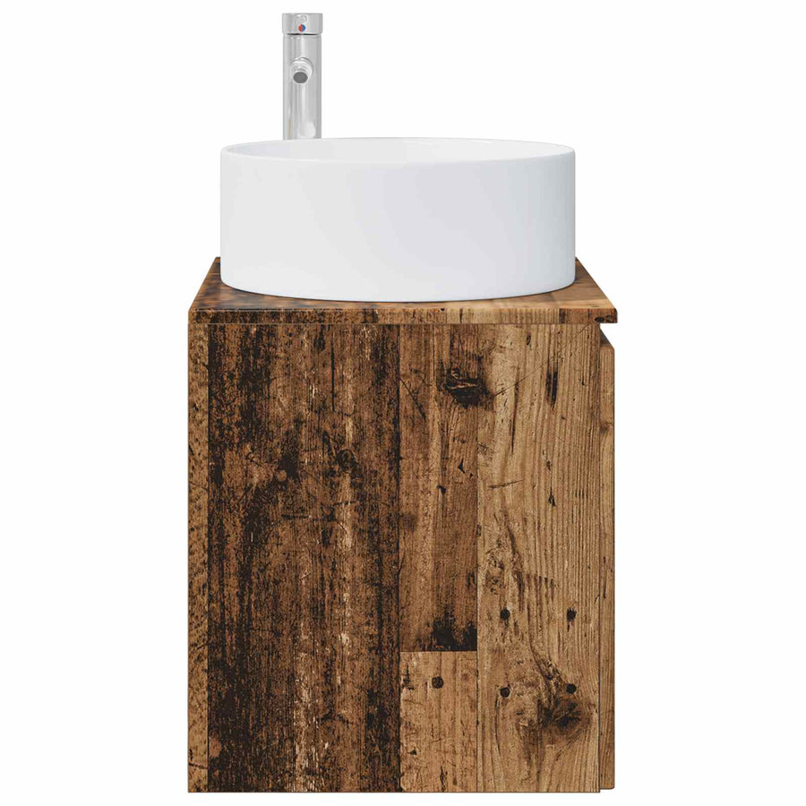 Wandgemonteerde wastafelmeubel Oud hout 49,5 x 44,5 x 65,5 cm