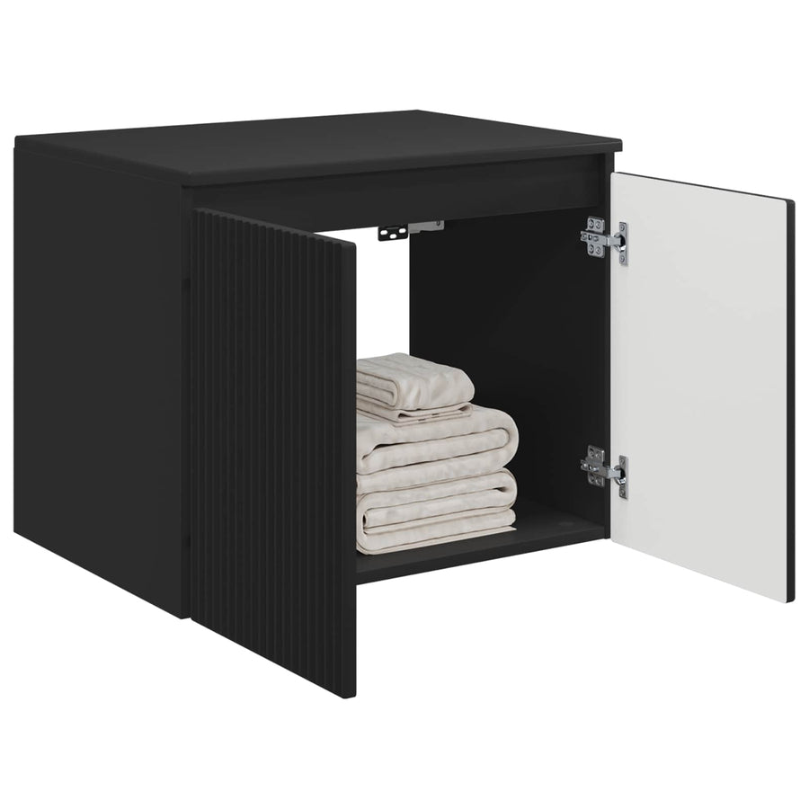 Wand Gemonteerde Badkamerkast Zwart 62,5 x 44,5 x 50 cm