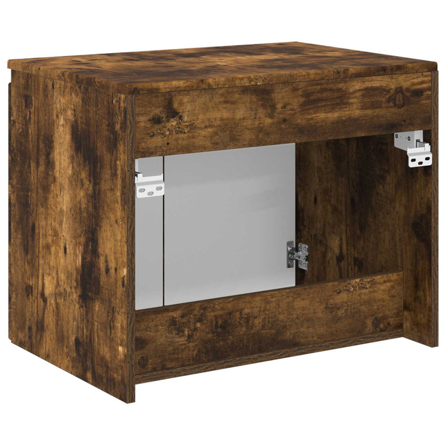Wand Gemonteerde Badkamerkast Gerookt eiken 62,5 x 44,5 x 50 cm