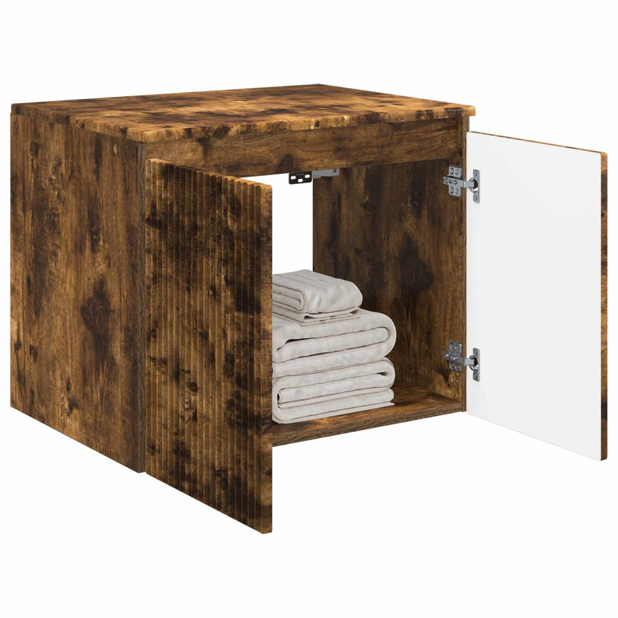 Wand Gemonteerde Badkamerkast Gerookt eiken 62,5 x 44,5 x 50 cm